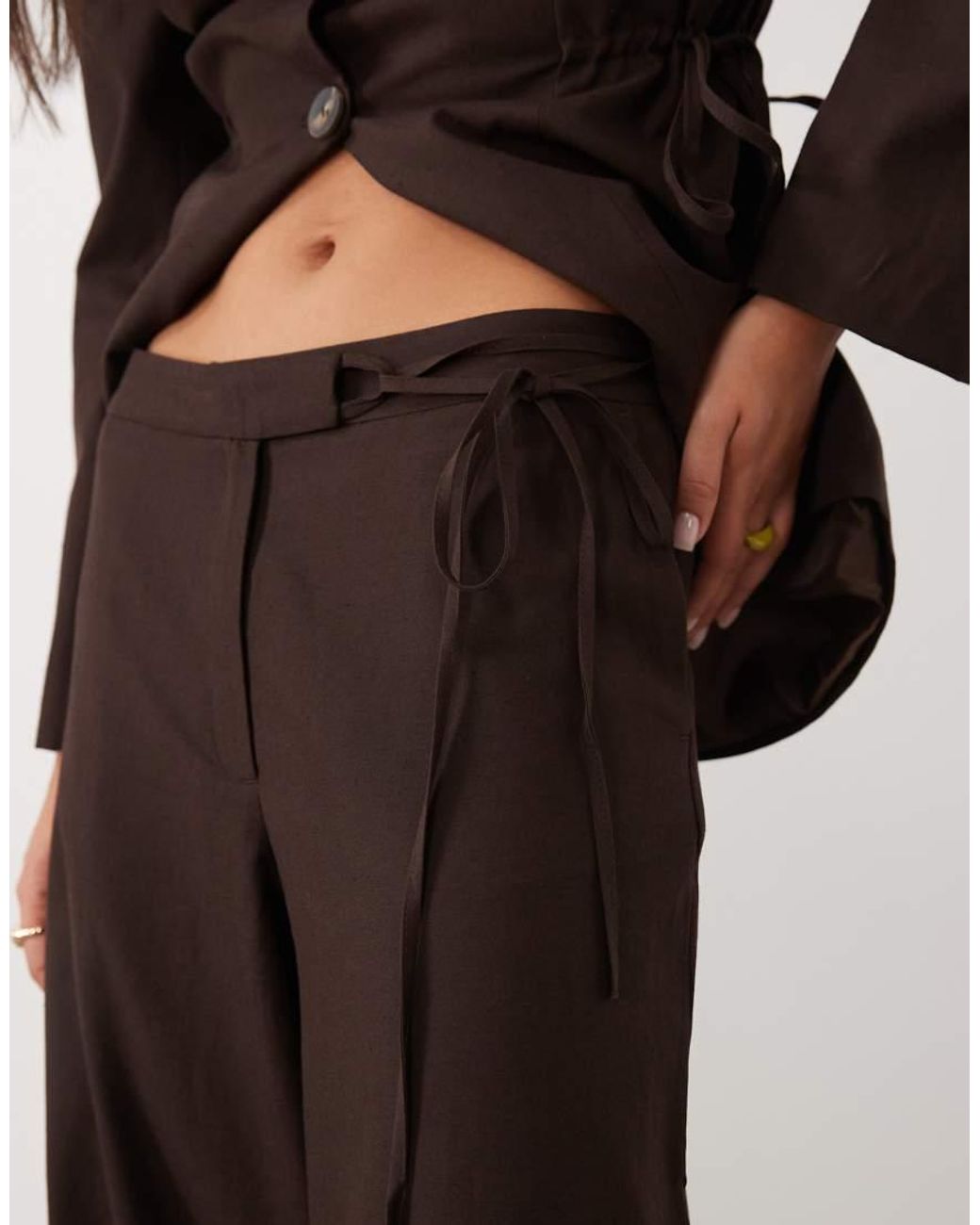 ASOS Brown Tie Waist Trouser