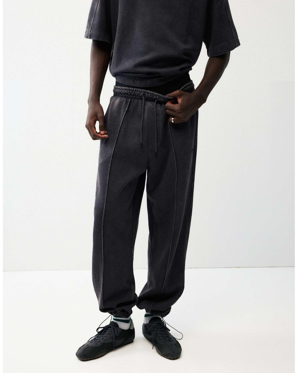 Pull&Bear Jogginghose mit washed-effekt in Black für Herren
