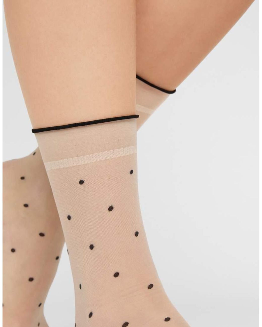 Calzedonia Natural Sheer Polka Dot Socks Without Elastic