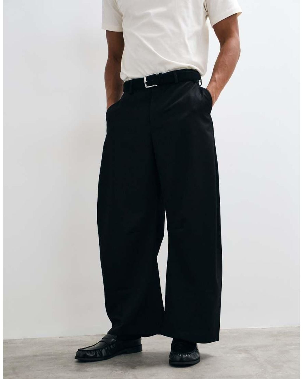 ASOS Black Tailored Barrel Pants for men