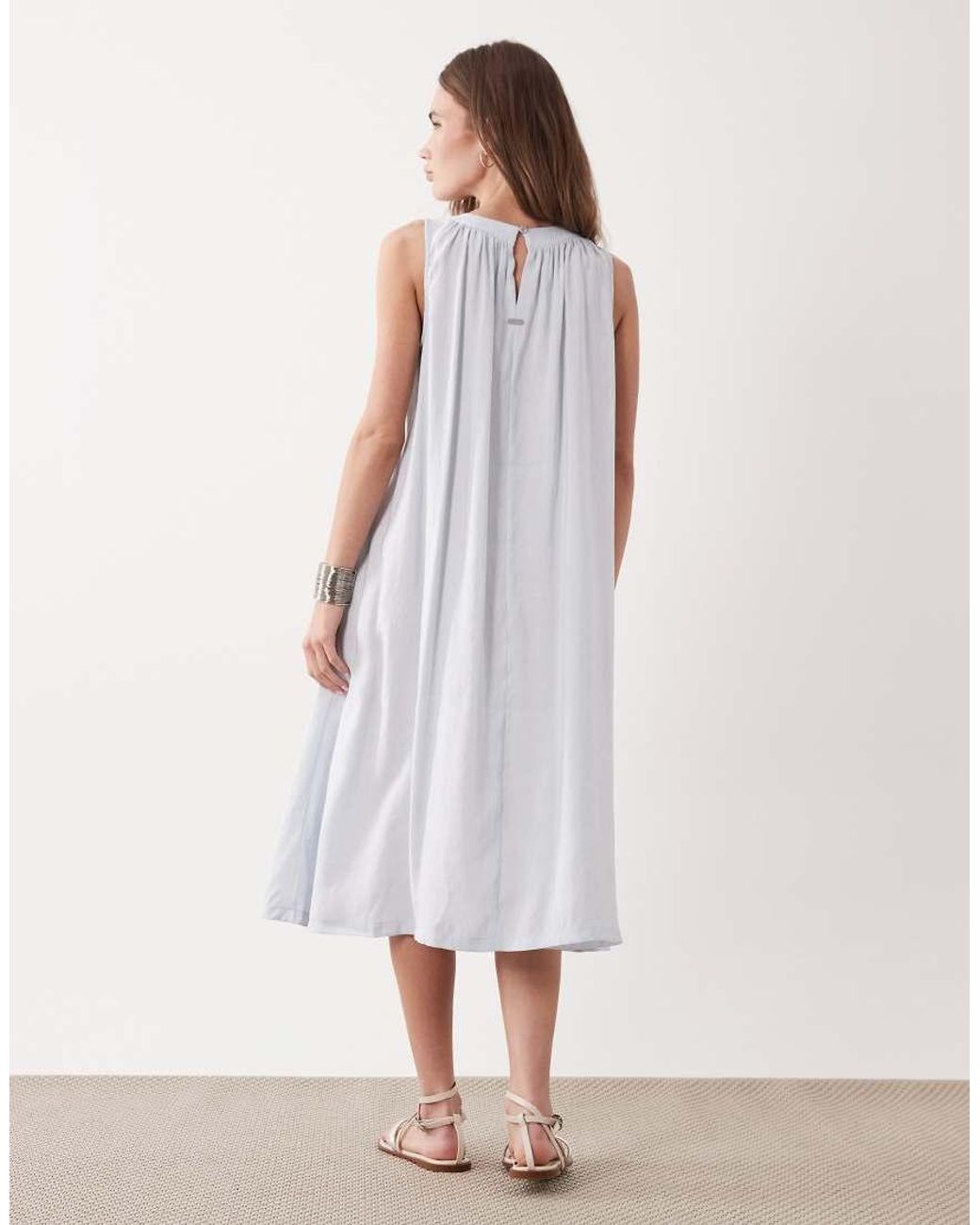 Barbour White Salthill Gathered Mini Dress
