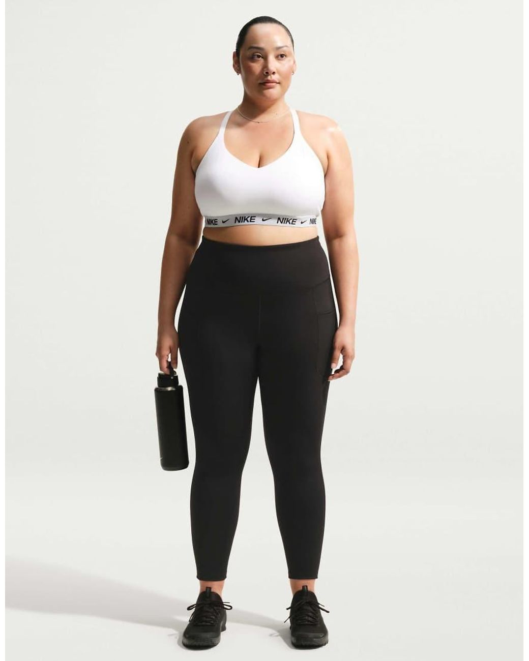Nike White Indy Light-support Padded Adjustable Sports Bra