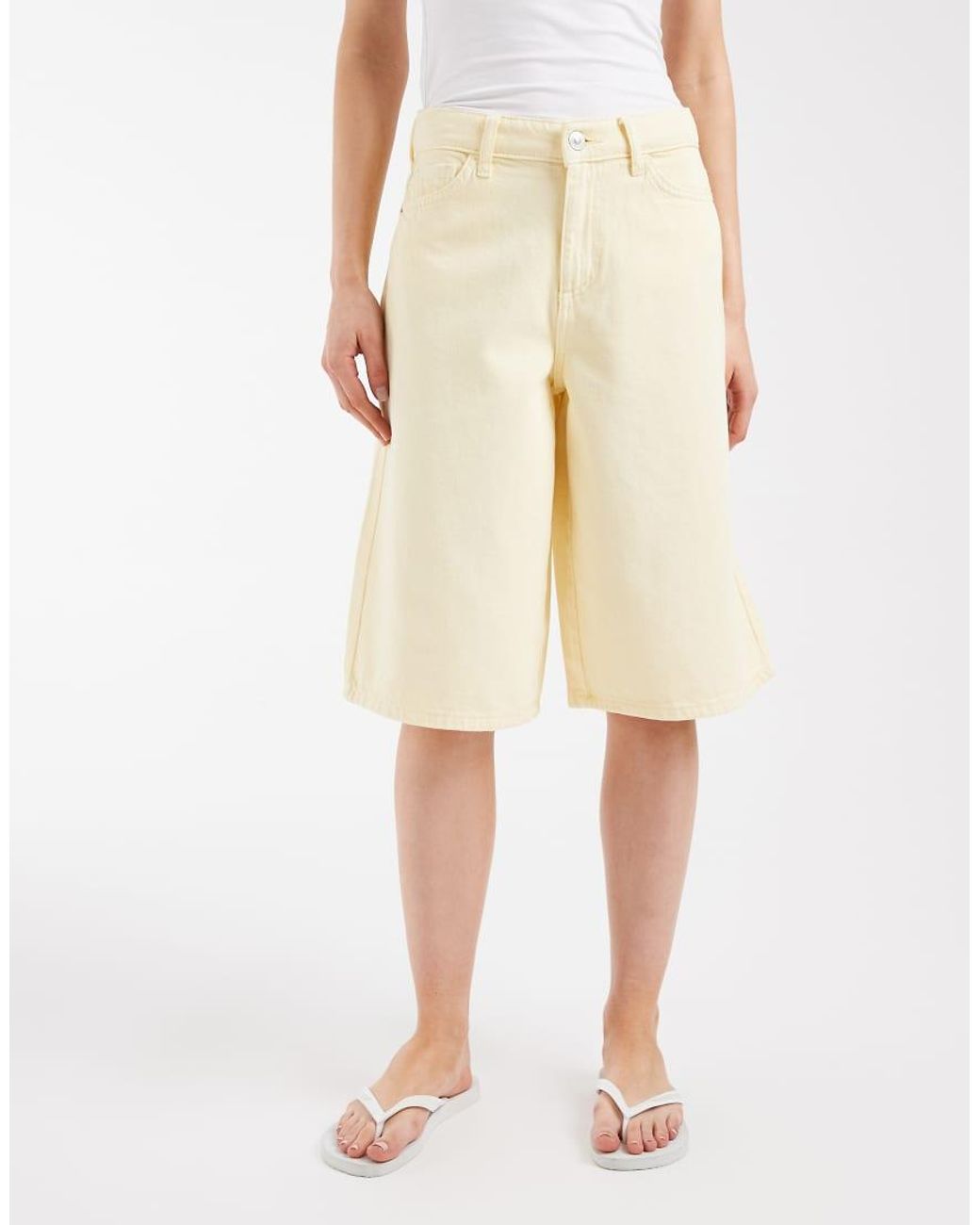 Pieces Natural Longline Denim Shorts