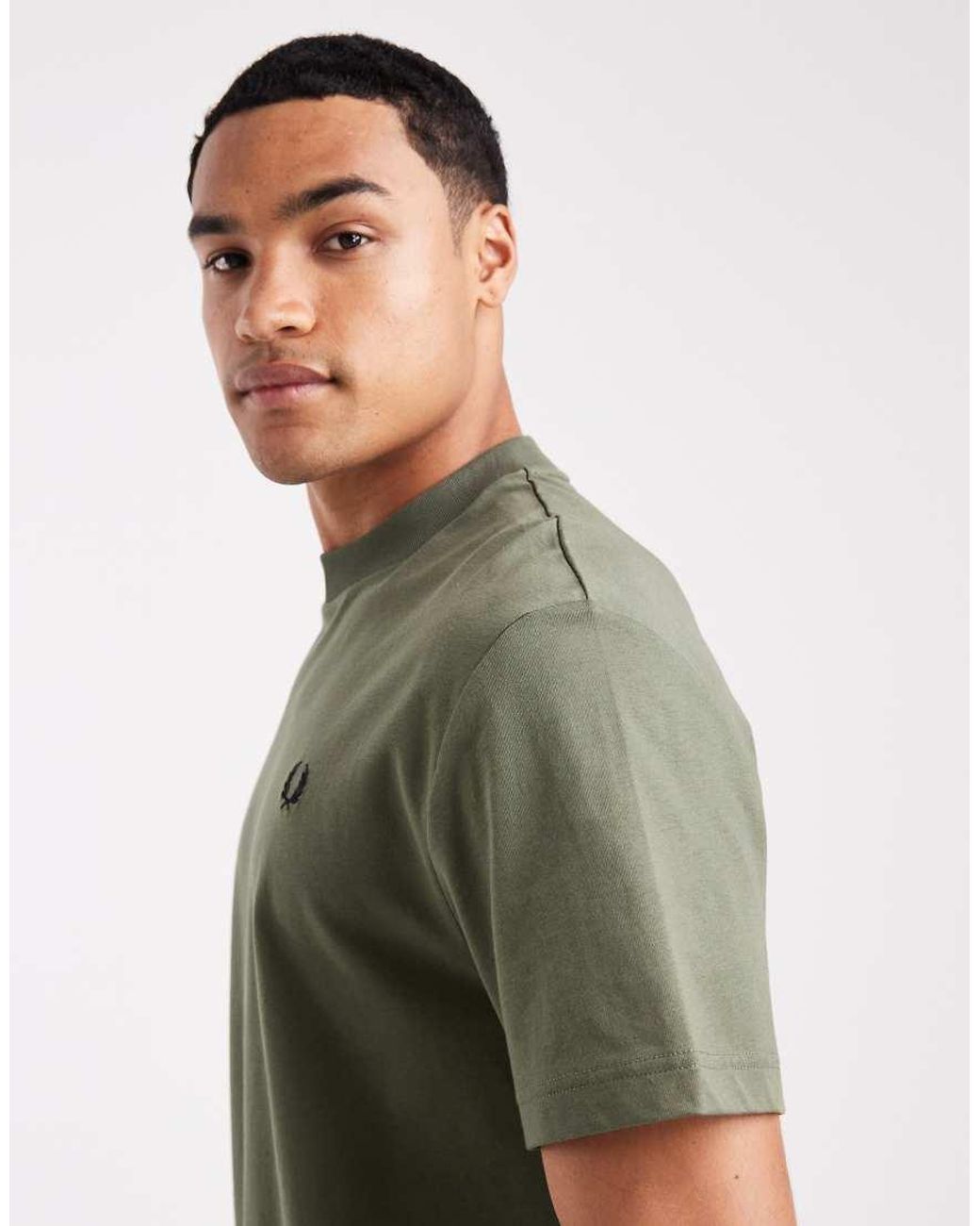 Fred Perry Green Light Box Graphic Logo T-shirt With Back Print for men