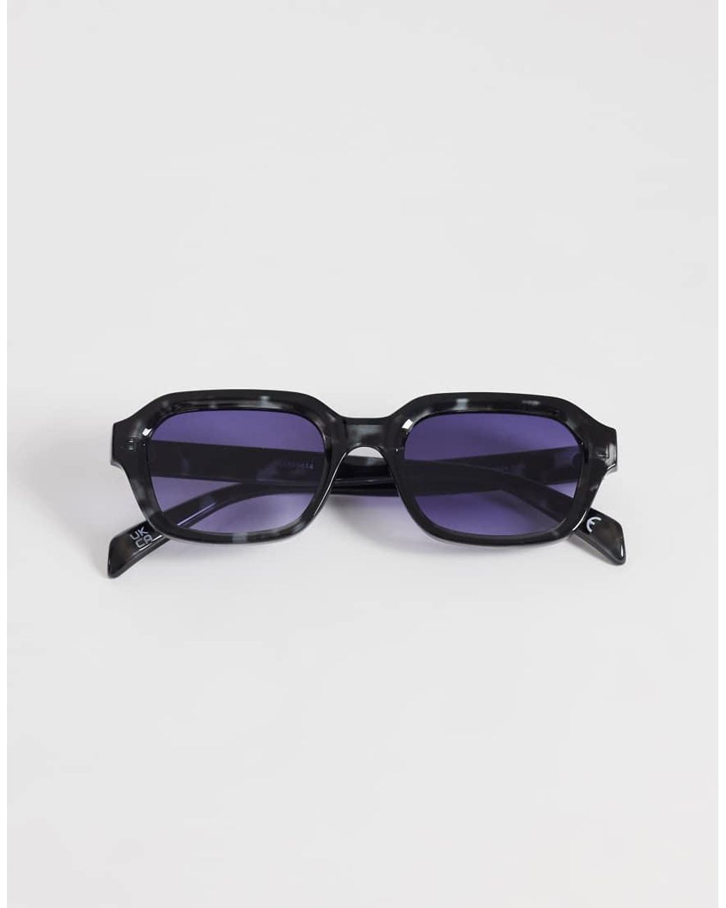 ASOS Blue Slim Square Sunglasses for men
