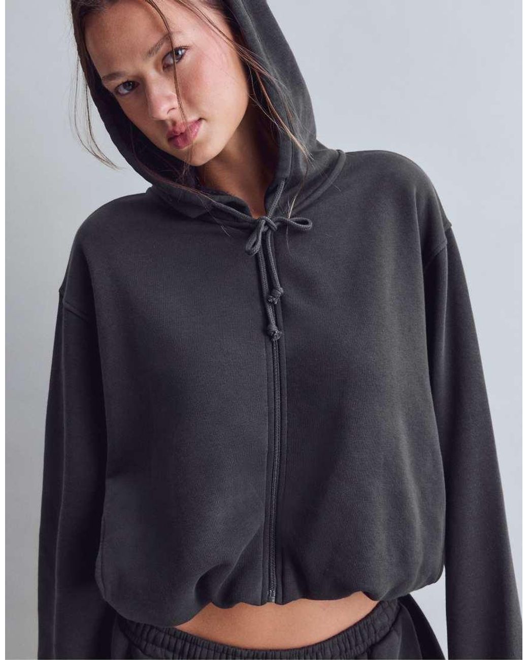 Stradivarius Blue Puffed Sweatshirt