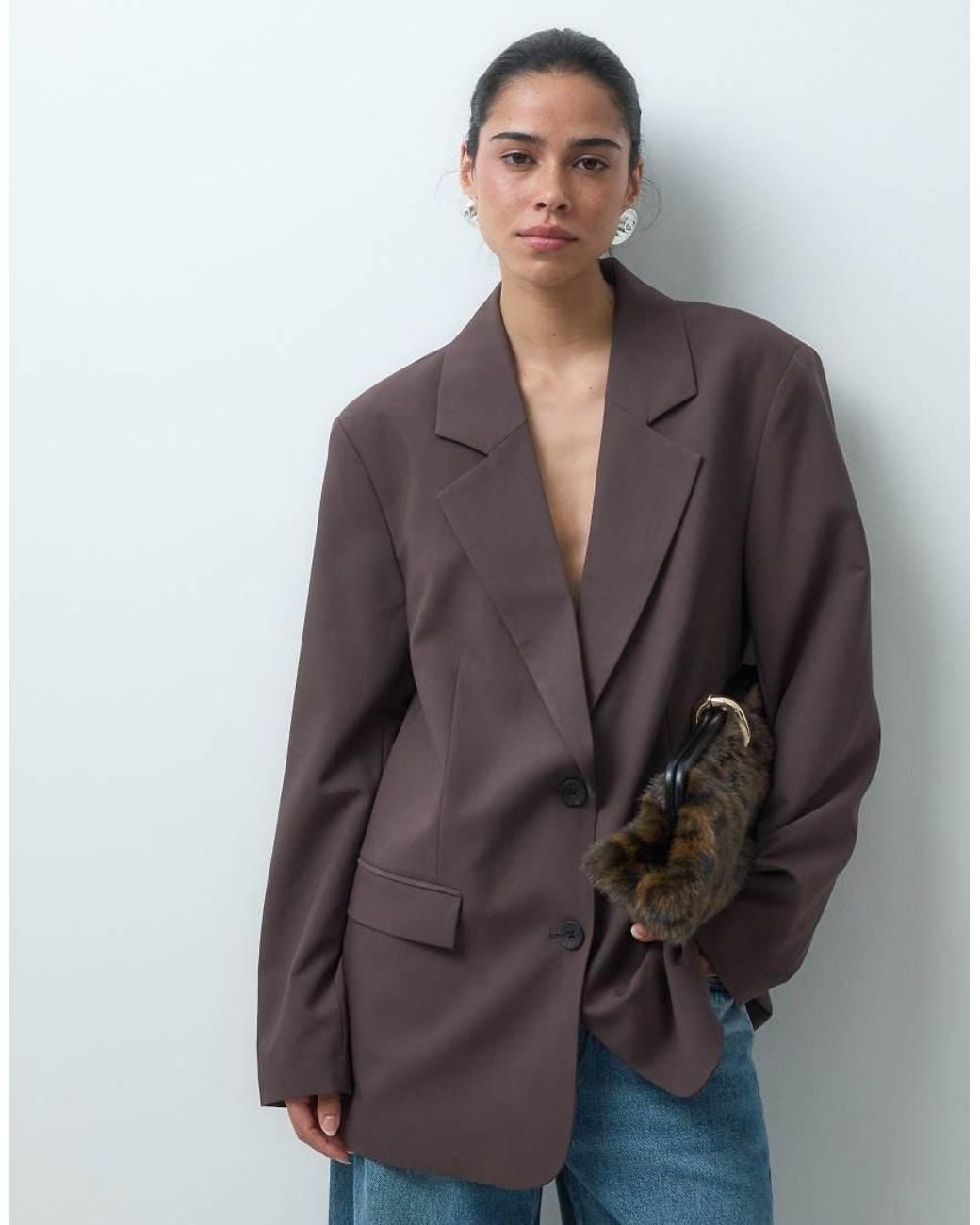 ASOS Brown Tailored Oversized Blazer
