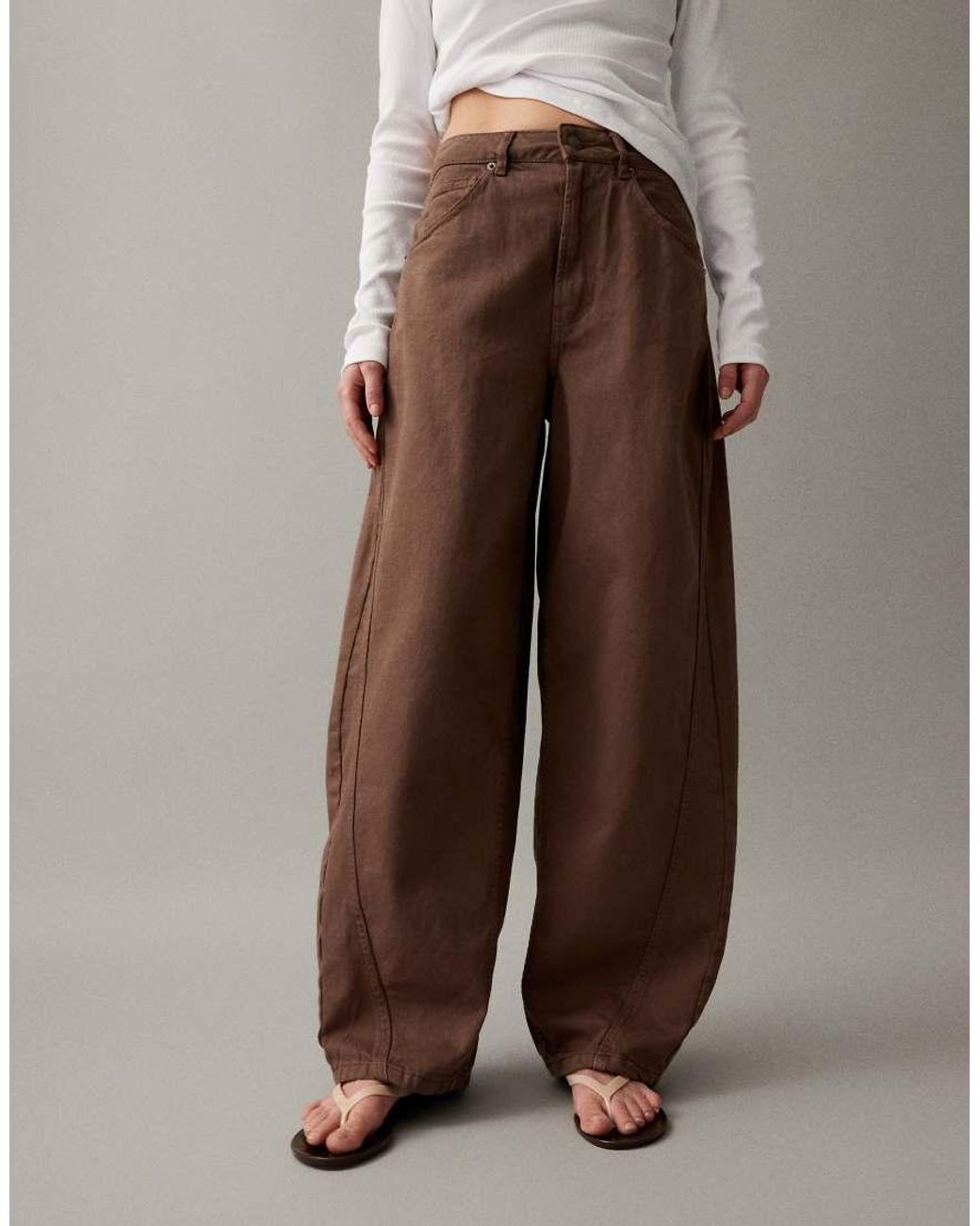 ASOS Purple Barrel Leg Jeans With Panelling And Cinch