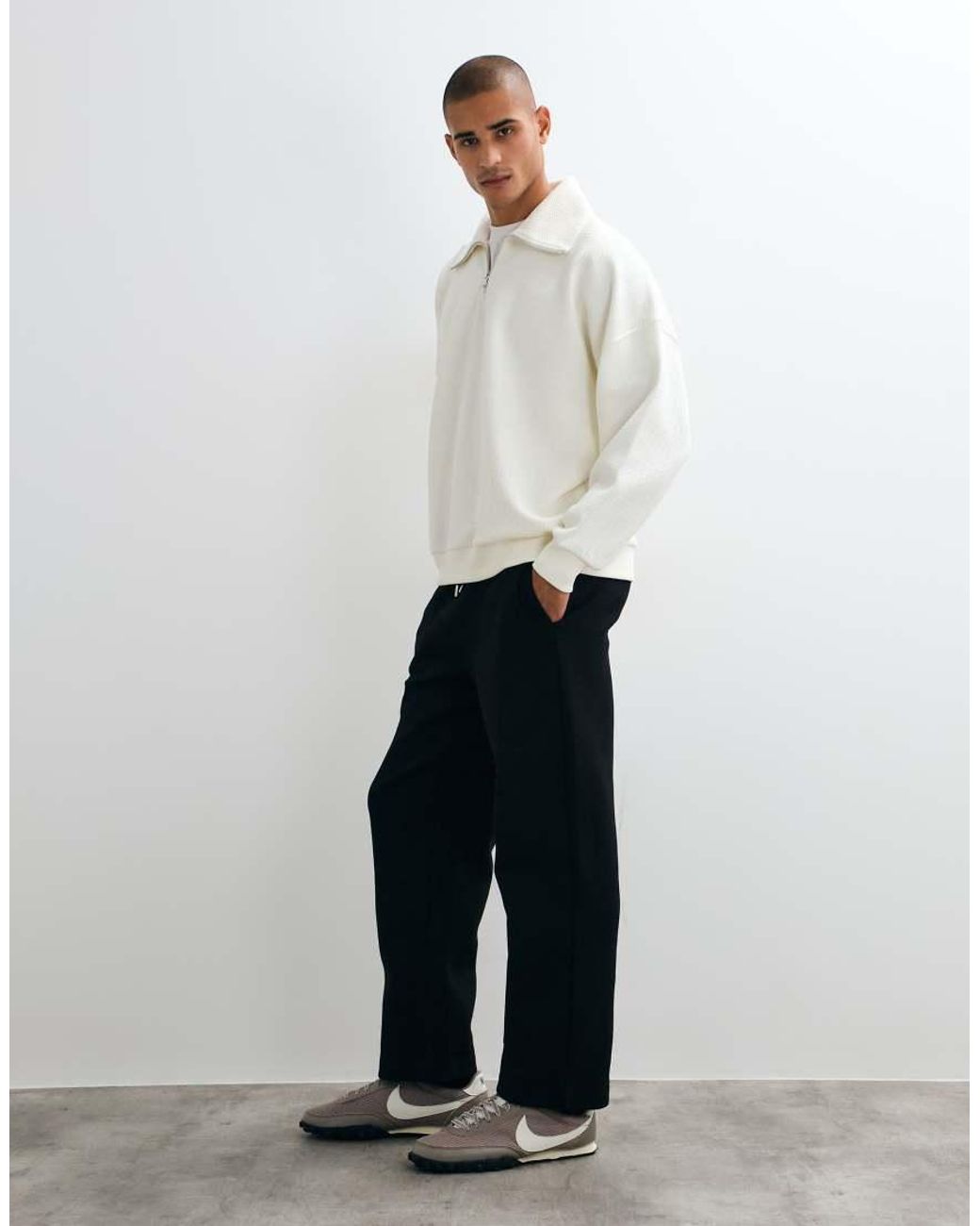 ASOS White Wide Leg Scuba-style Fabric jogger for men