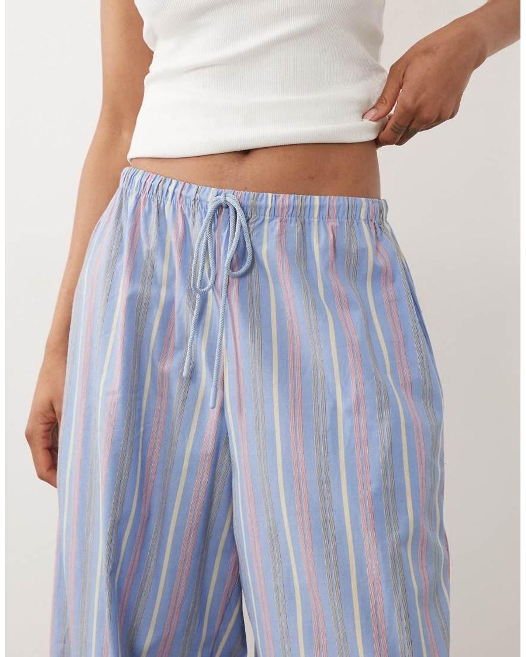 ASOS White Asos Design Tall Fine Stripe Woven Pyjama Trouser