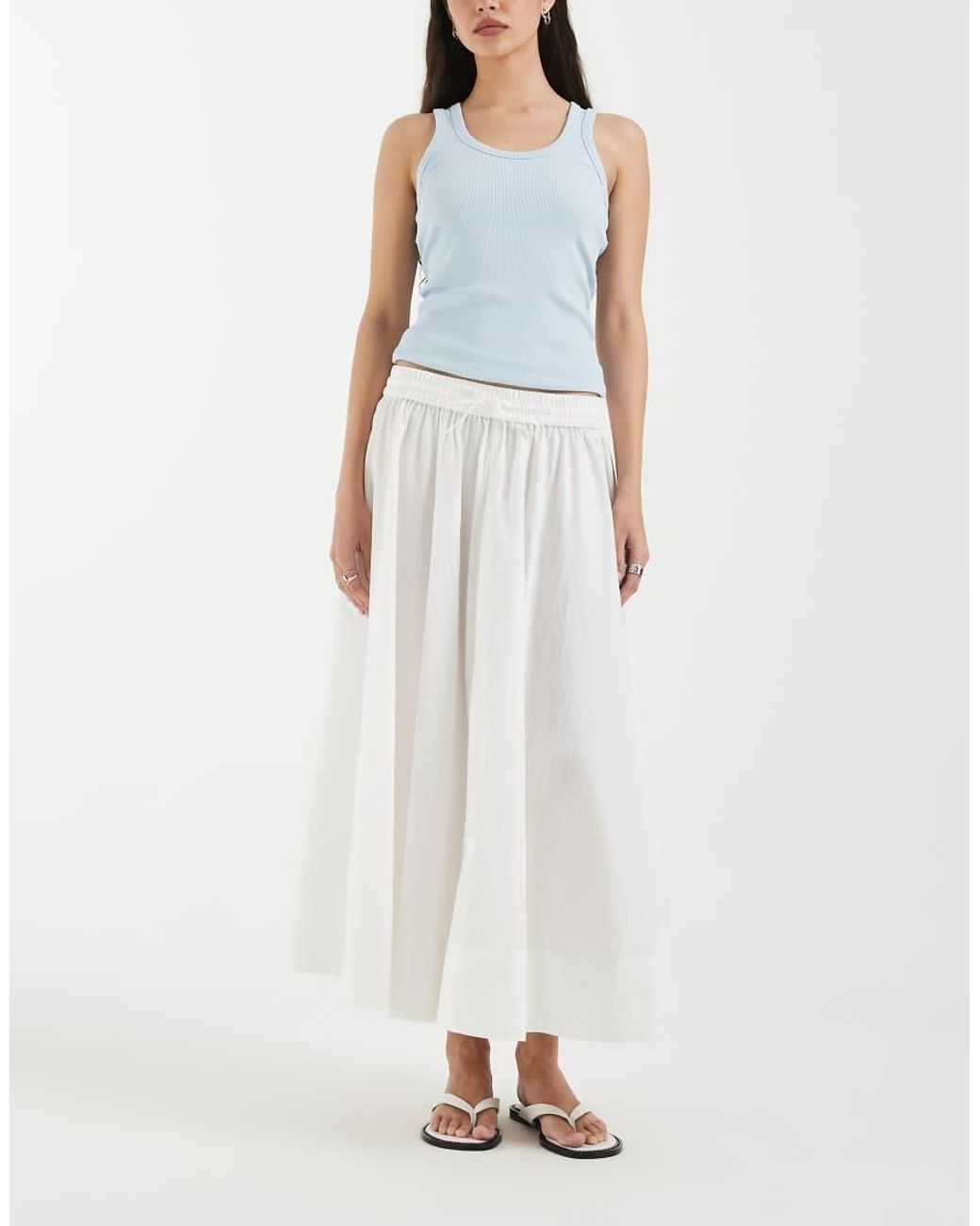 & Other Stories White Full Circle Maxi Skirt