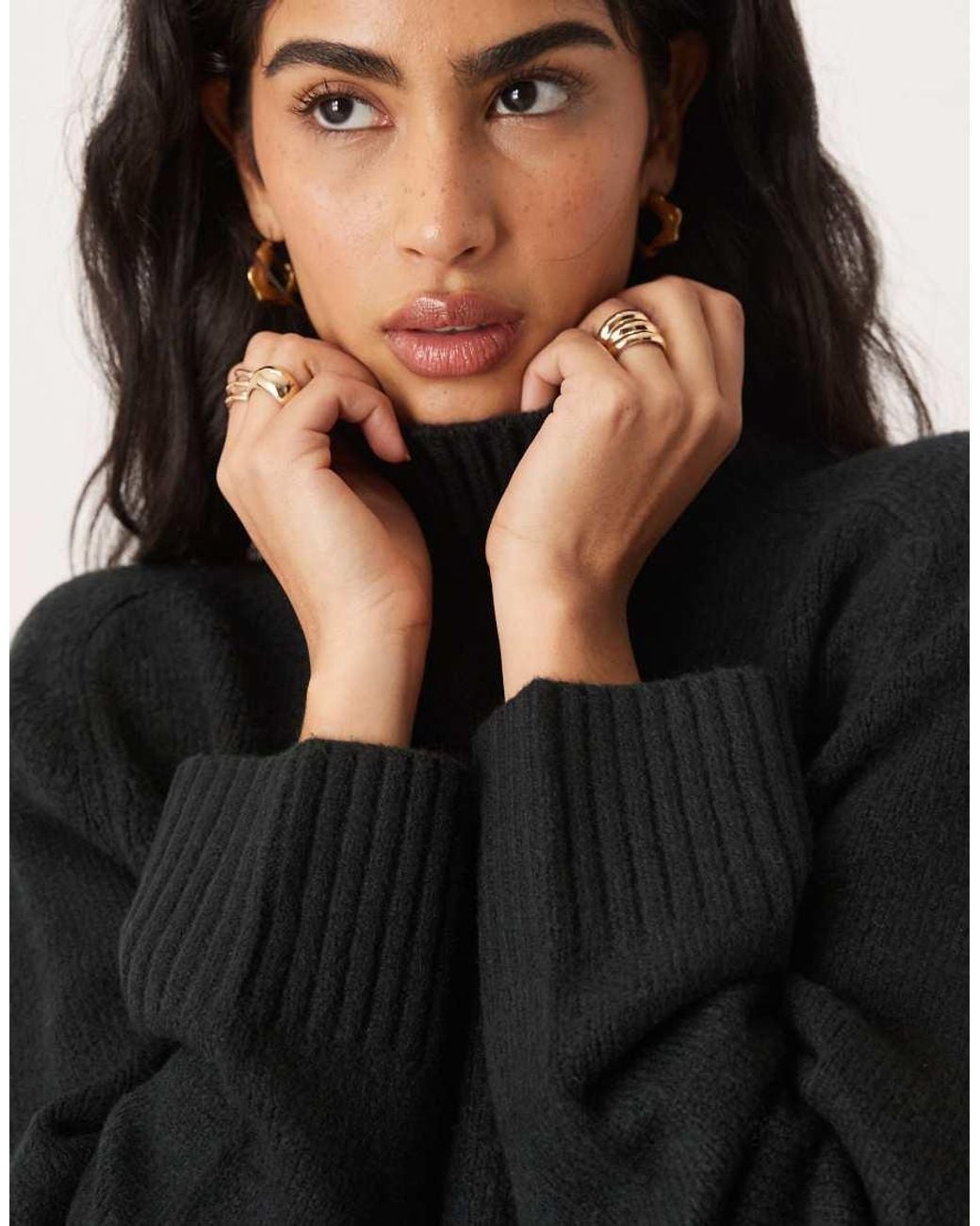 Abercrombie & Fitch Black Funnel Neck Jumper