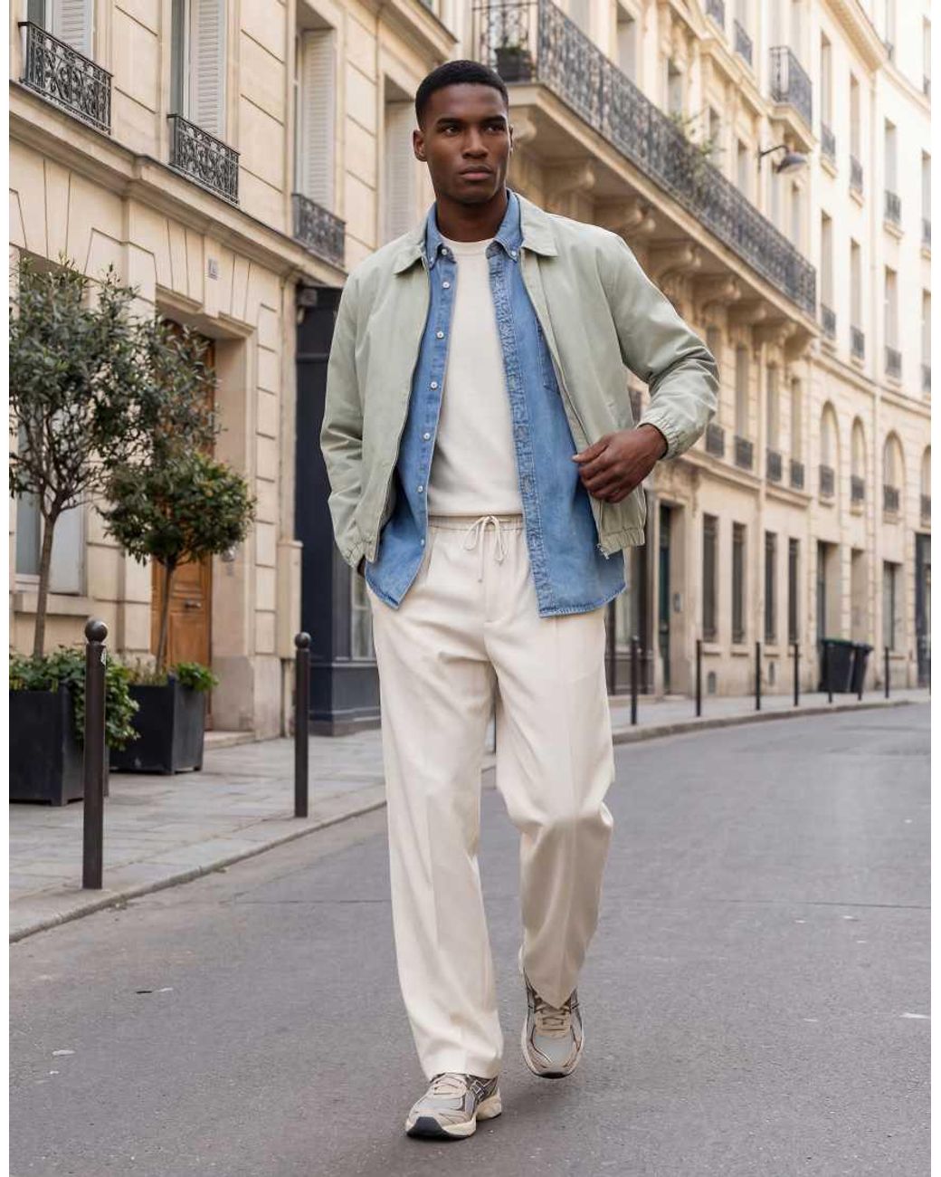 ASOS Green Cotton Harrington Jacket for men