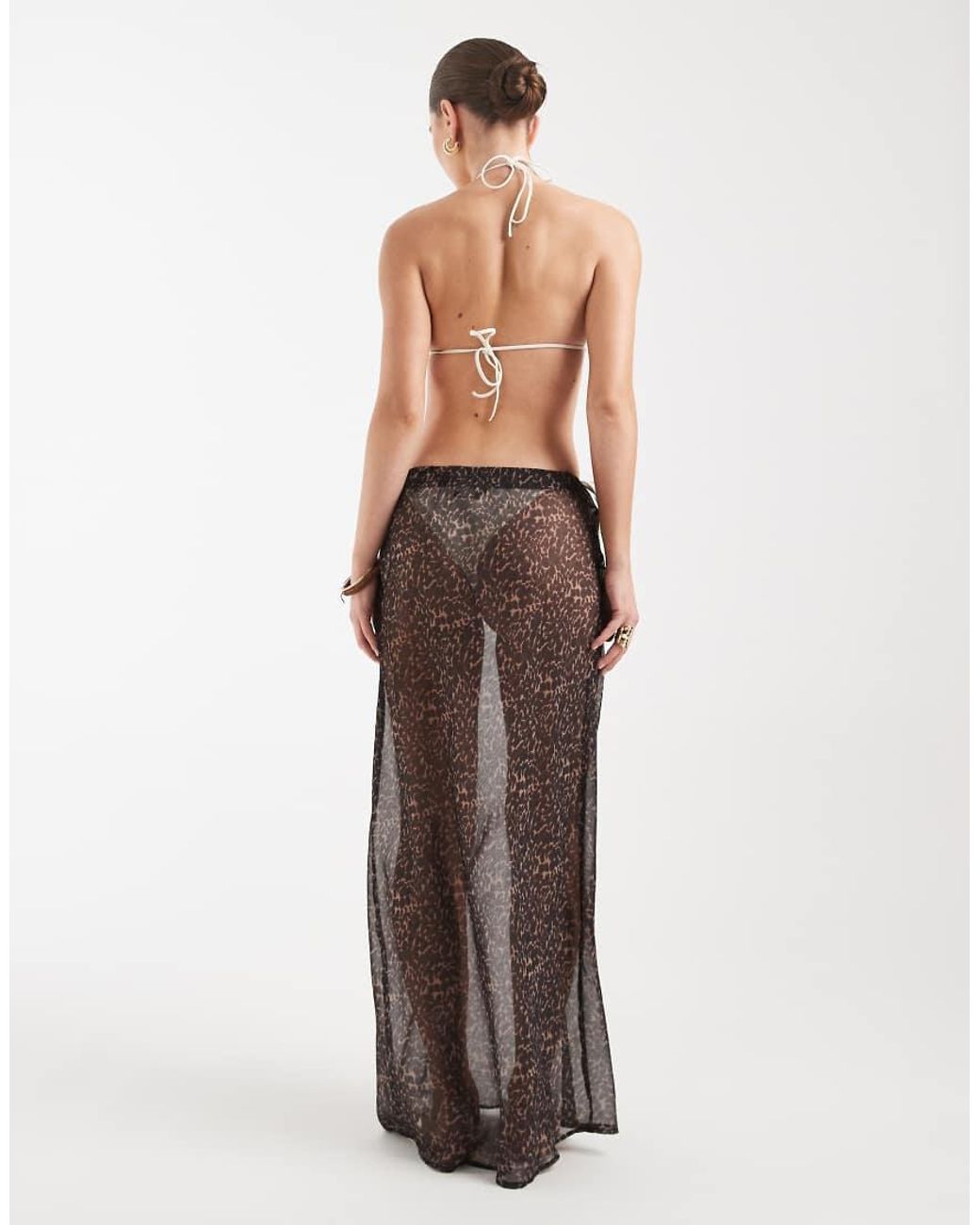 Aray Natural Sheer Beach Maxi Skirt
