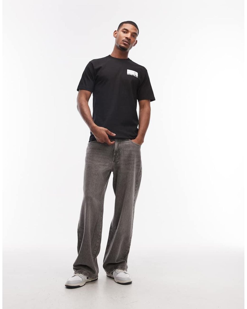 Obey Gray Heavy Ideas Logo T-shirt With Back Print for men