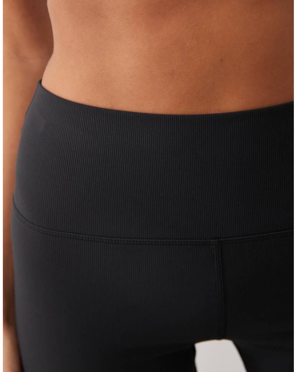 4505 Black Micro Rib 3" High Waist Legging Short