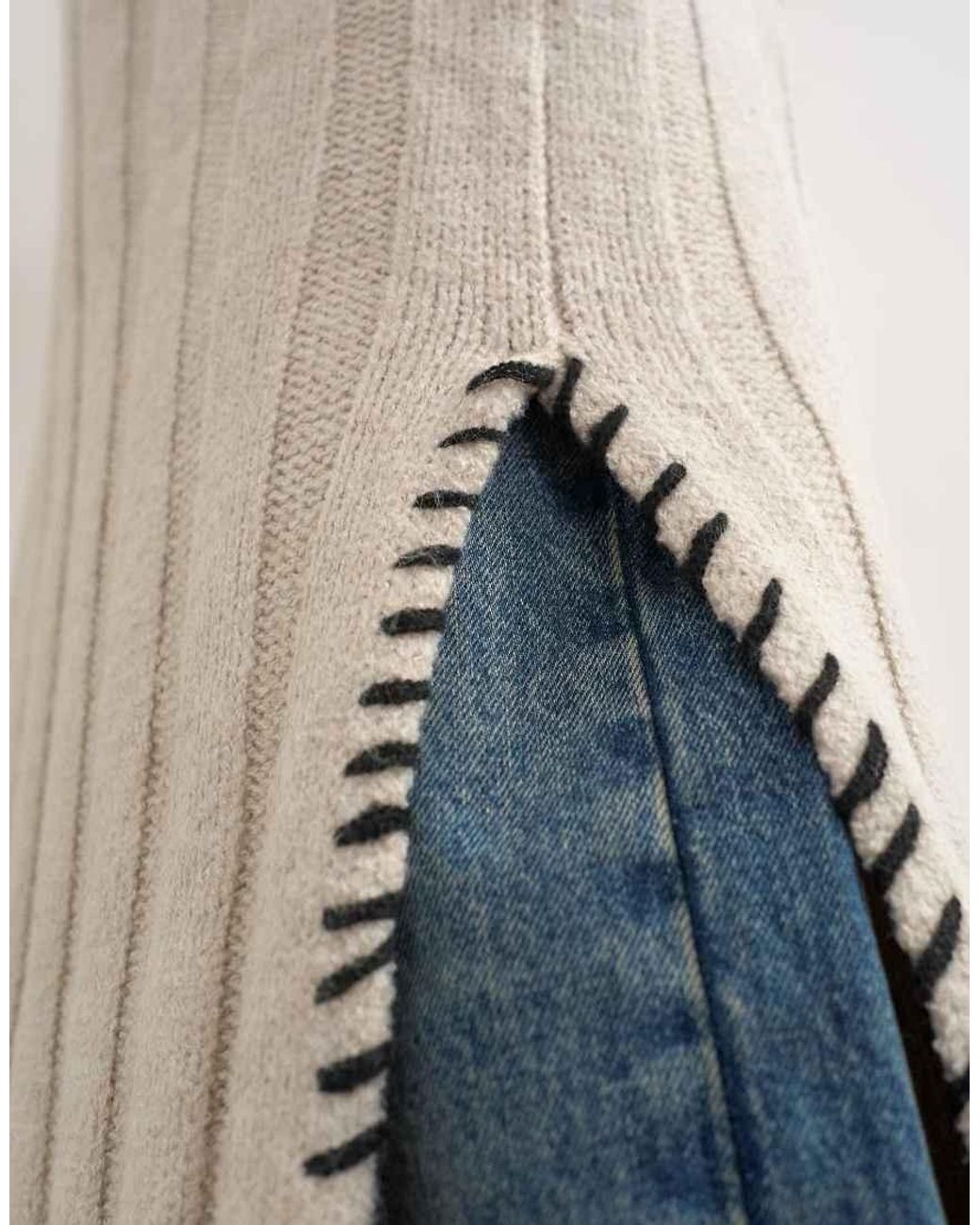 TOPSHOP White Knitted Cable Stitch Long Line Dress