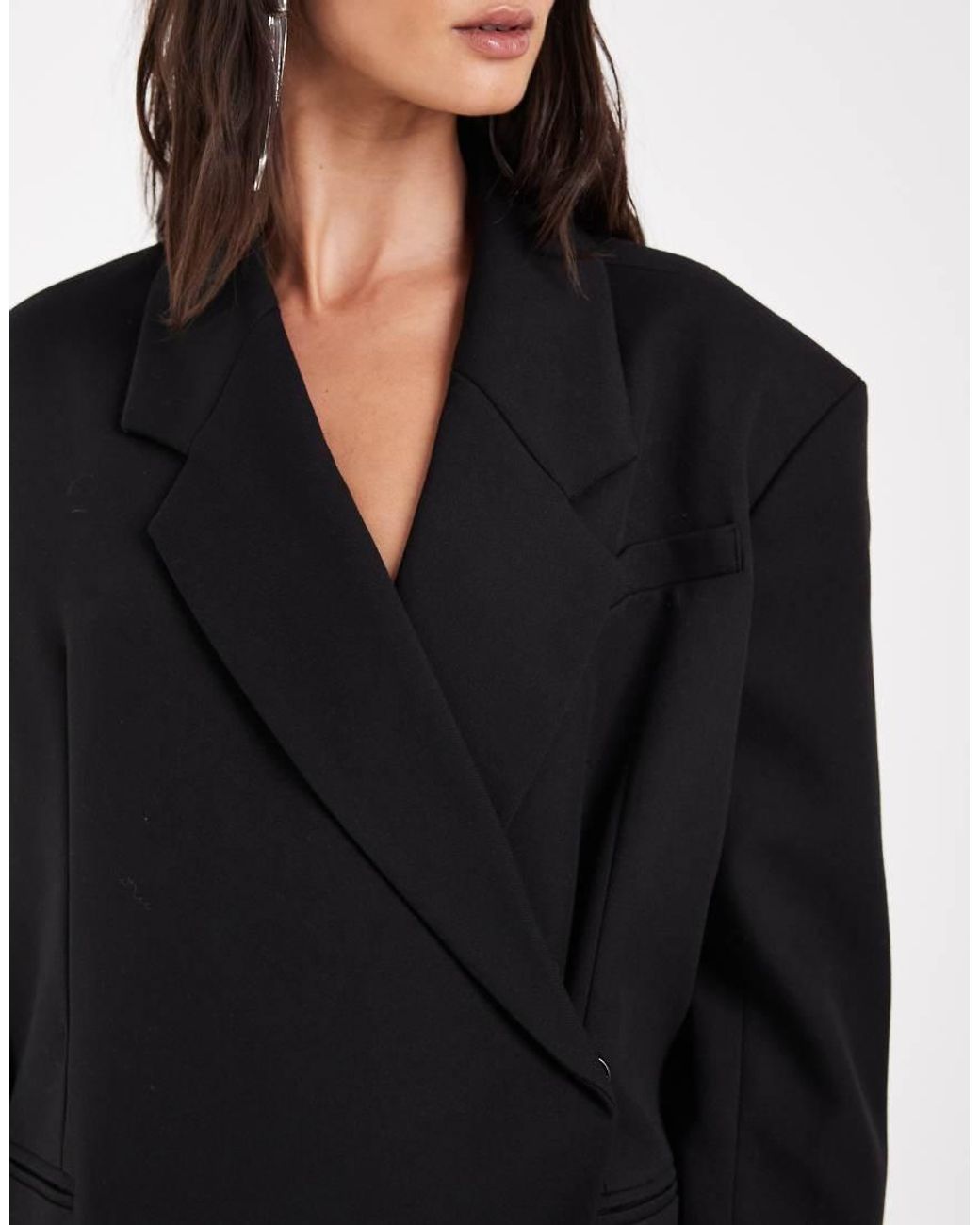 Vero Moda Black Oversized Tailored Wrap Blazer