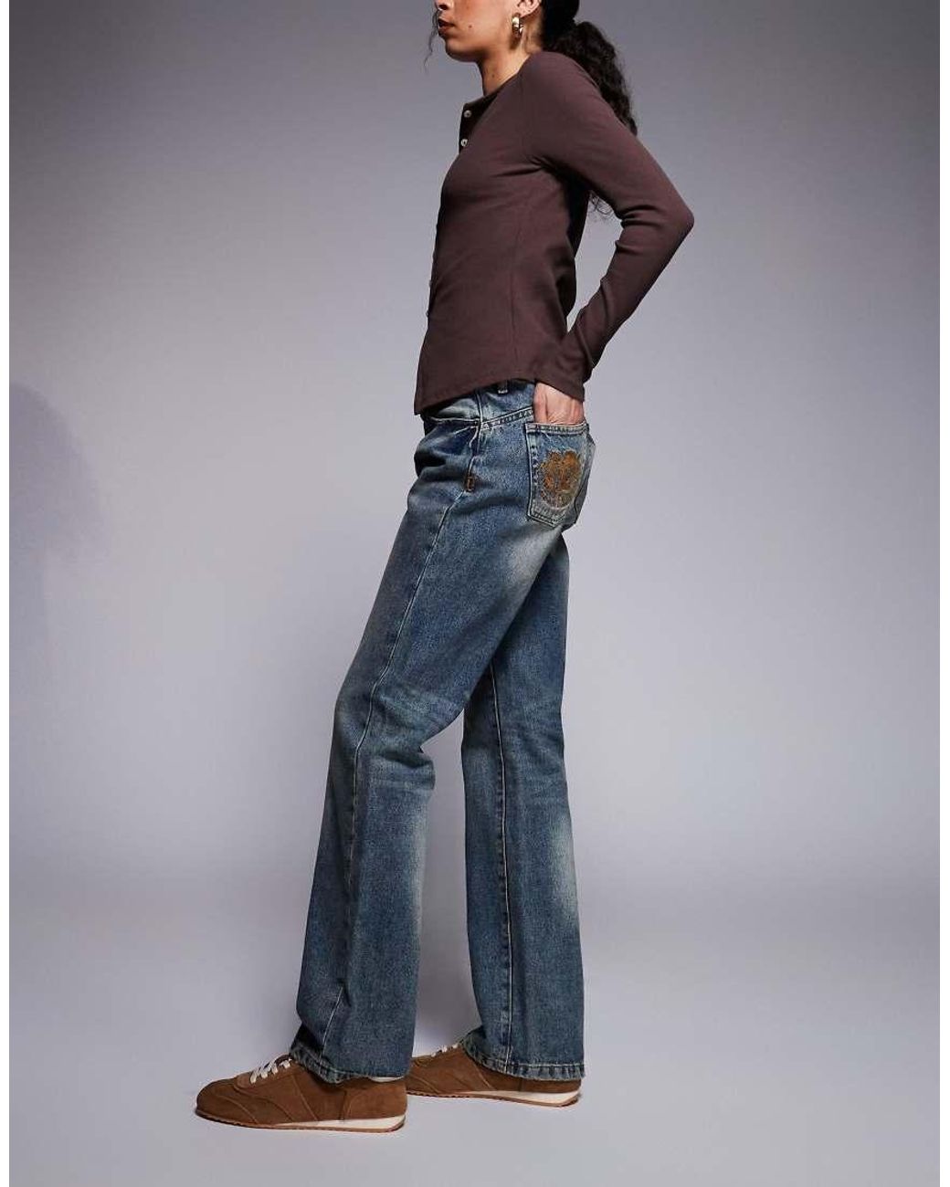 Juicy Couture Blue Skinny Diamante Logo Low Rise Jeans