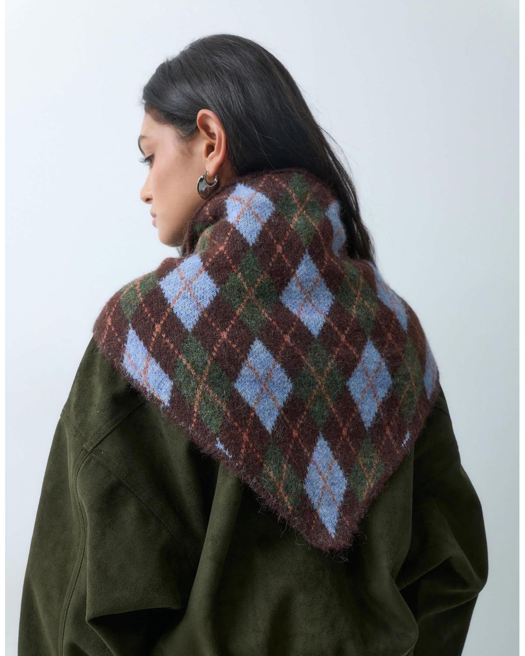 Accessorize Black Argyle-dreiecksschal