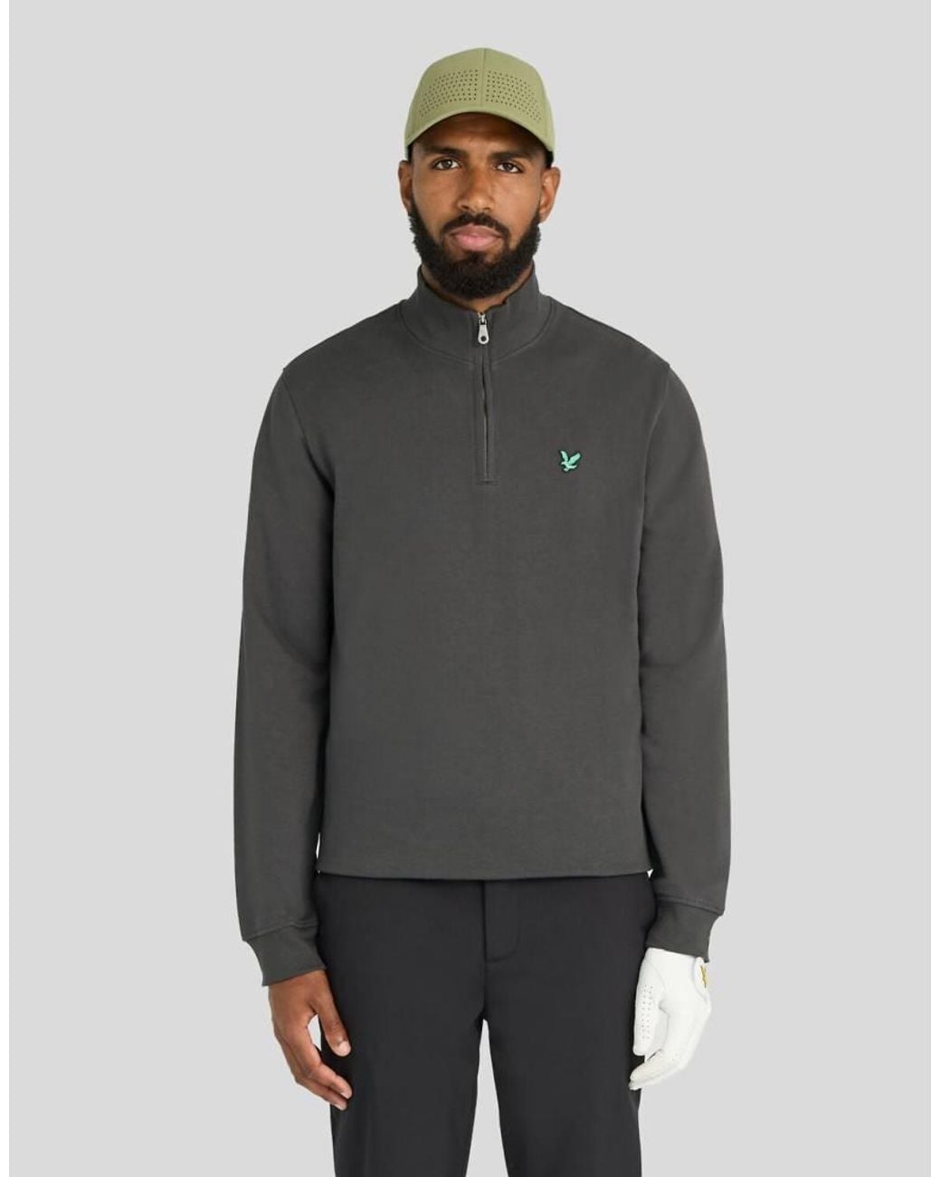 Lyle & Scott Gray Mid Layers Golf Quarter Zip Midlayer for men