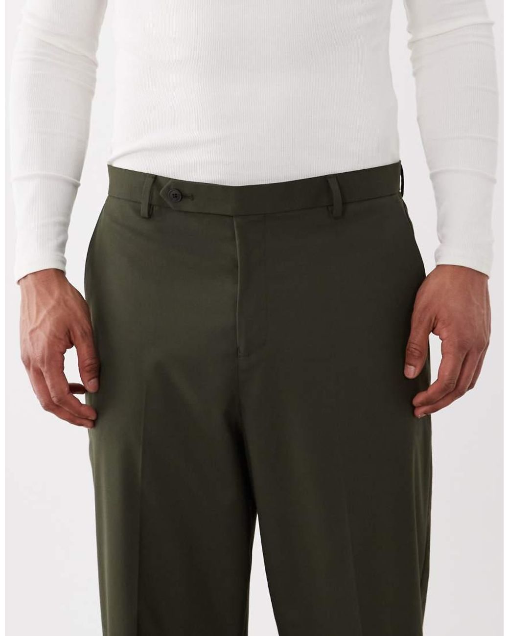 ASOS Green Relaxed Tapered Suit Pants for men