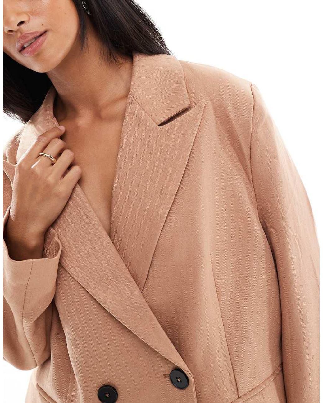 Vero Moda Brown Tailored Herringbone Co-ord Blazer