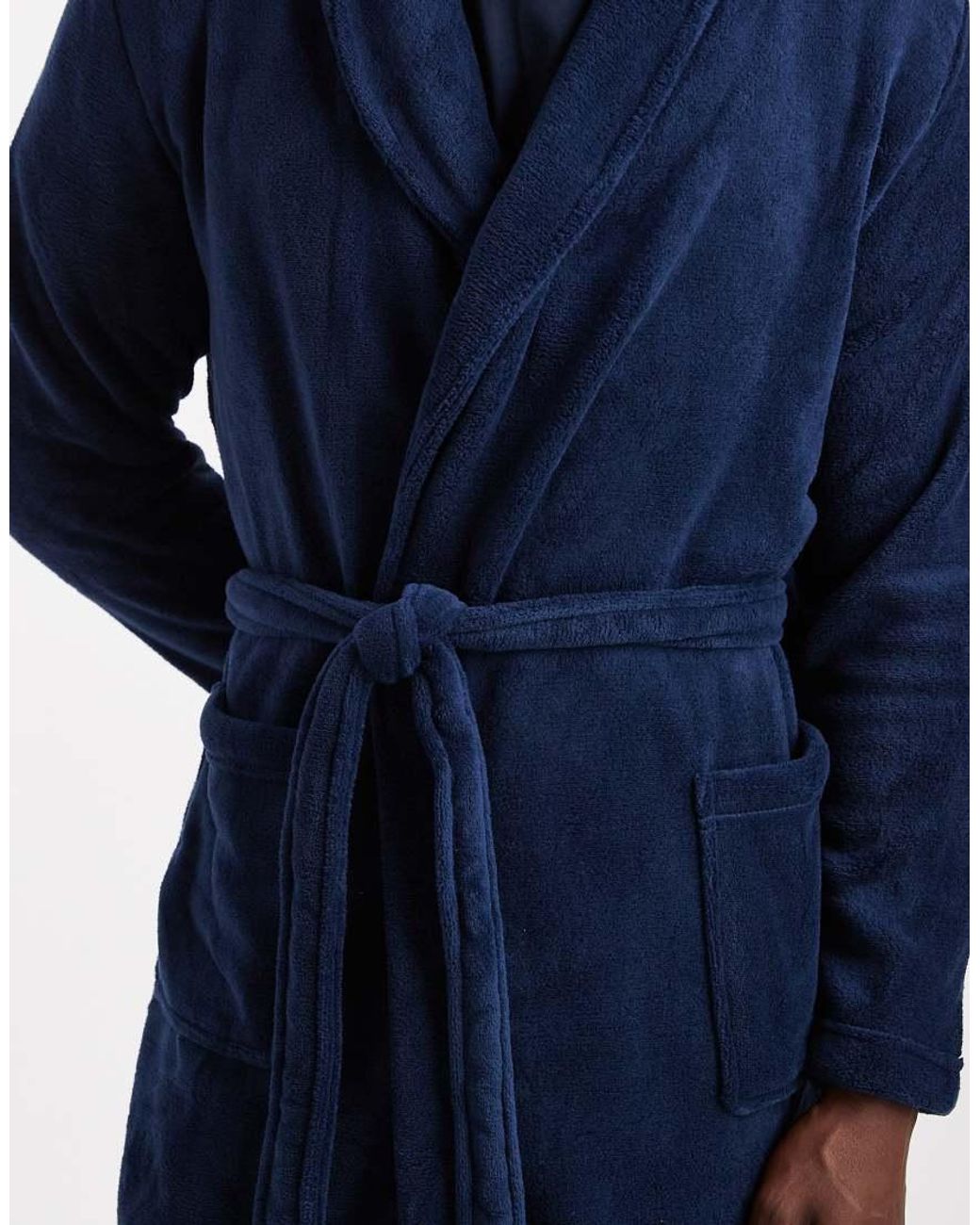 Brave Soul Blue Fluffy Dressing Gown