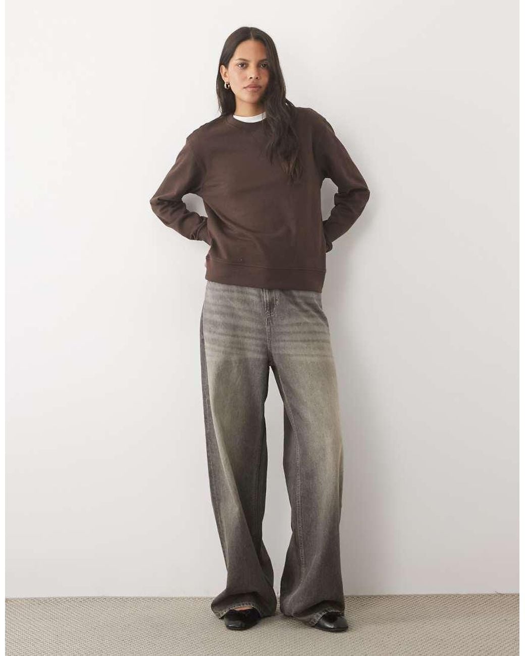 Jdy Brown Sweatshirt Co-ord