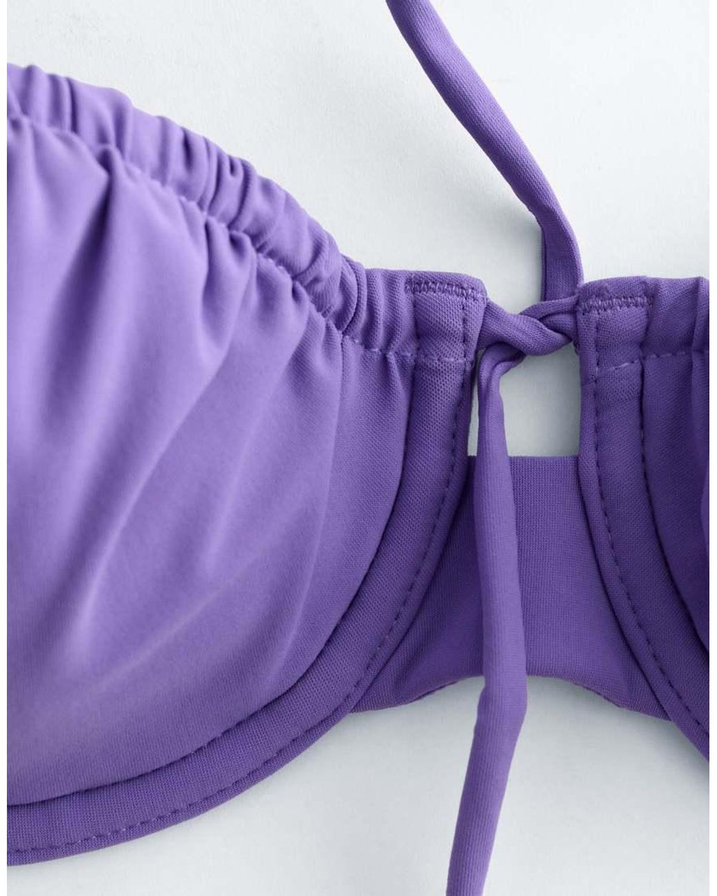 & Other Stories Purple Mix And Match Underwire Bikini Top With Padding And Adjustable Straps