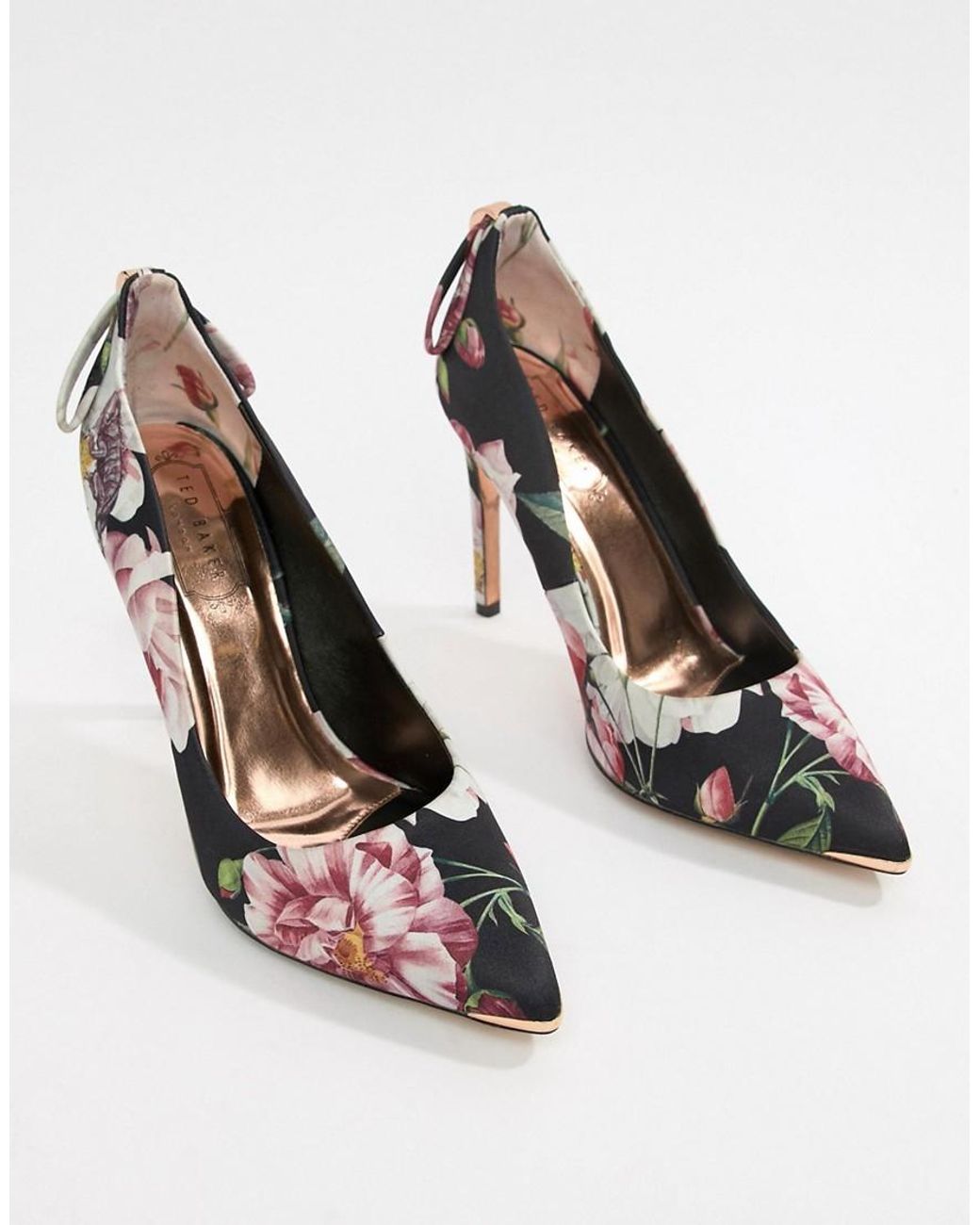 Décolleté a fiori con tacco di Ted Baker in Nero | Lyst