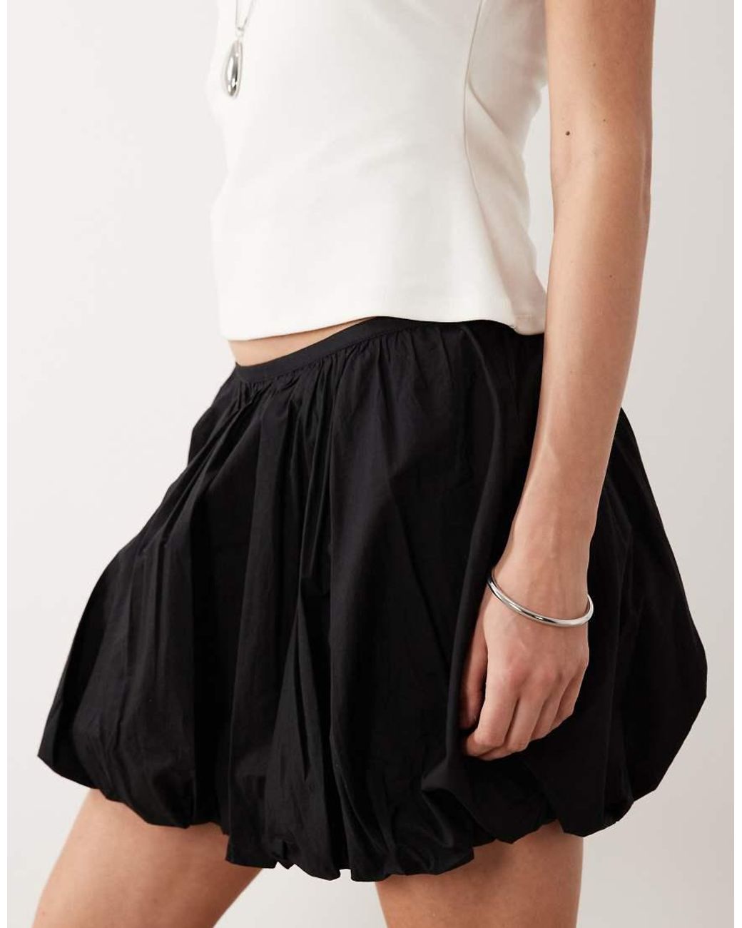 Gina Tricot Black Balloon Mini Skirt