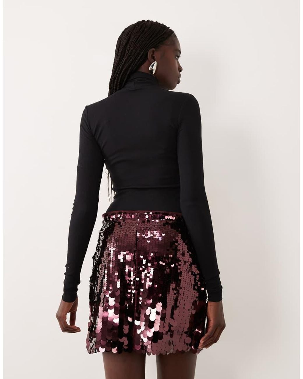 Pieces Multicolor Disc Sequin Mini Skirt
