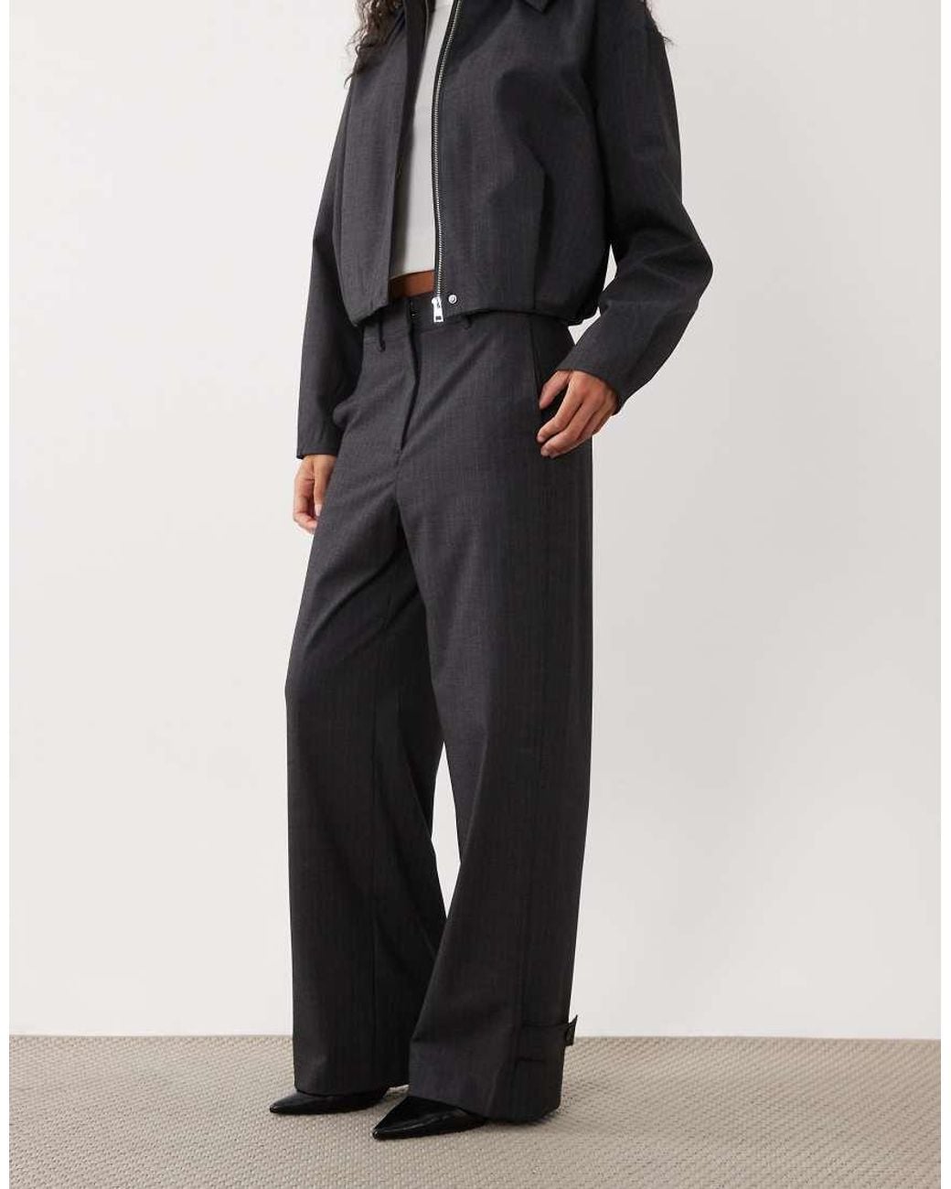 Mango Gray Souffle Relaxed Trouser Co-Ord