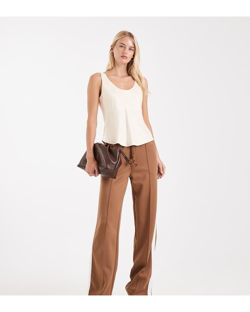 Noisy May White Straight Leg Jersey Trouser