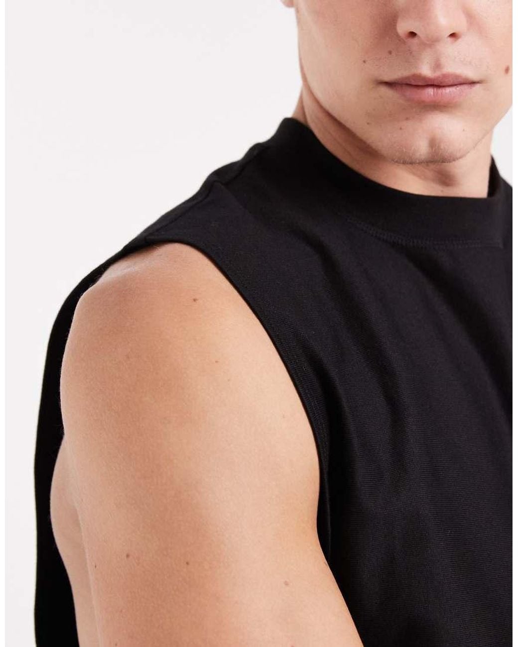 River Island Black Singlet for men