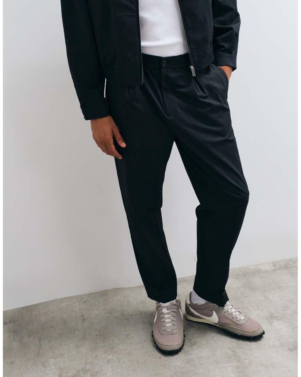 ASOS Blue Smart Carrot Fit Pants for men