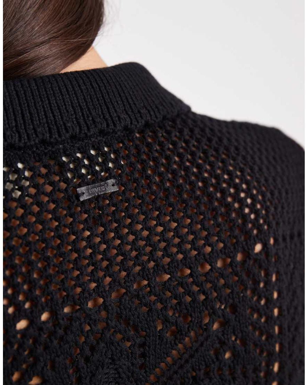 Levi's Black Susanna Floral Crochet Shirt