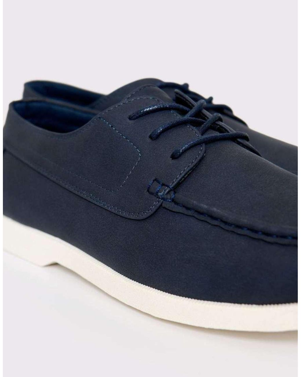Threadbare Blue Faux Suede Boat Shoes for men