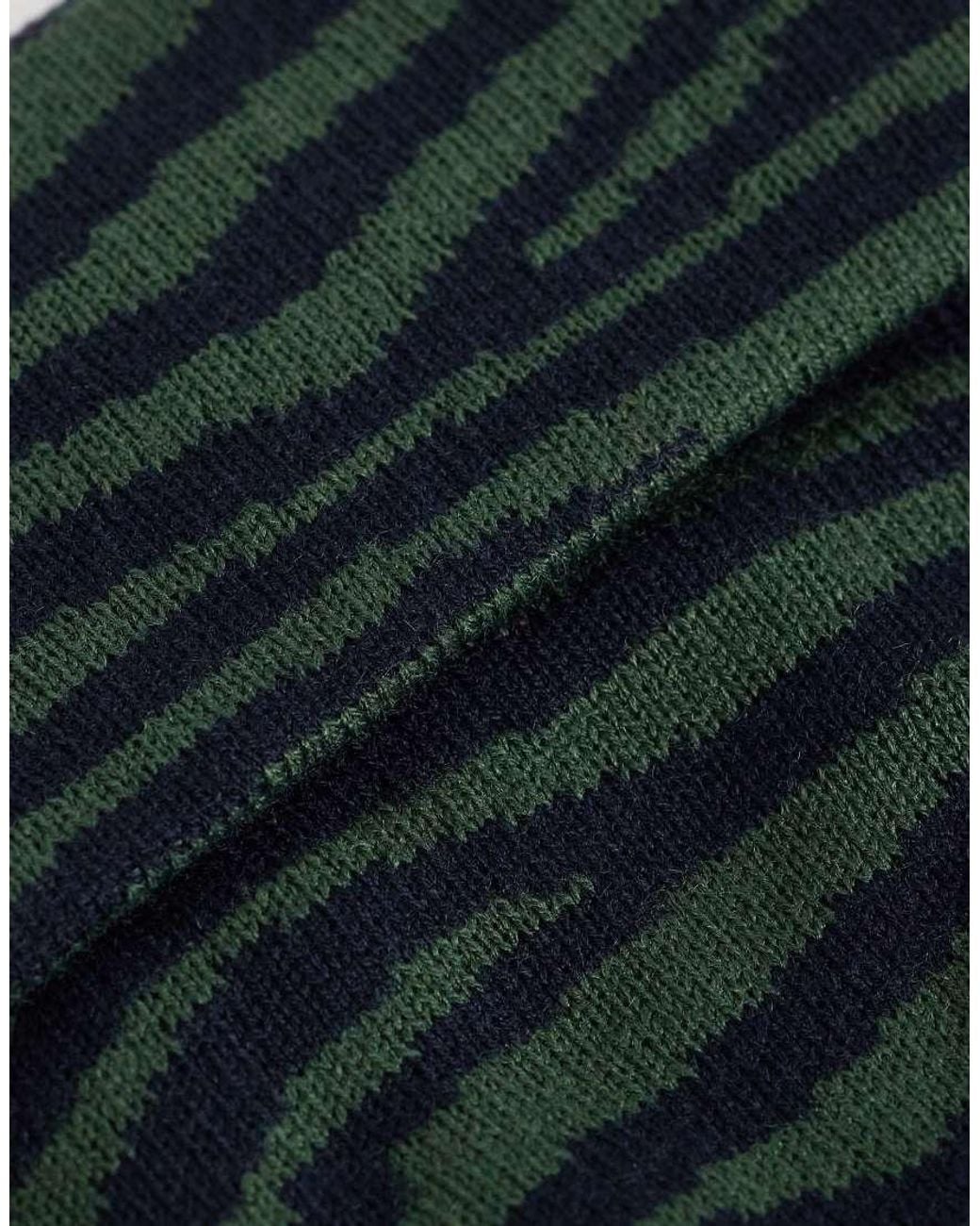ASOS Blue Zebra Stripe Mini Beanie for men