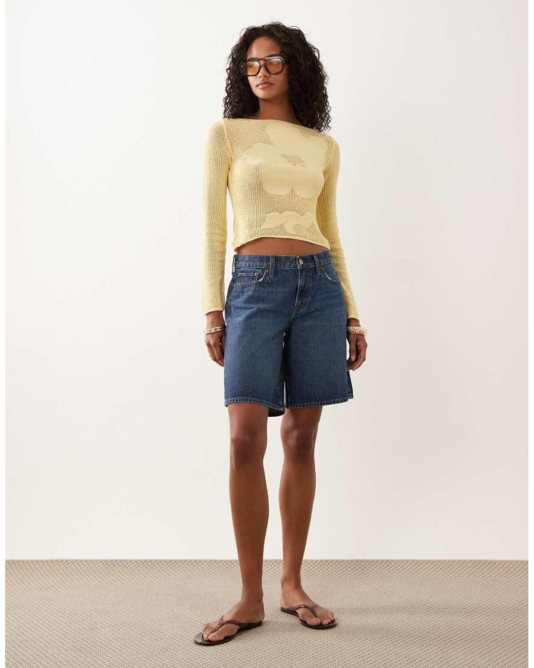 Abercrombie & Fitch Blue Low Rise Denim Jorts