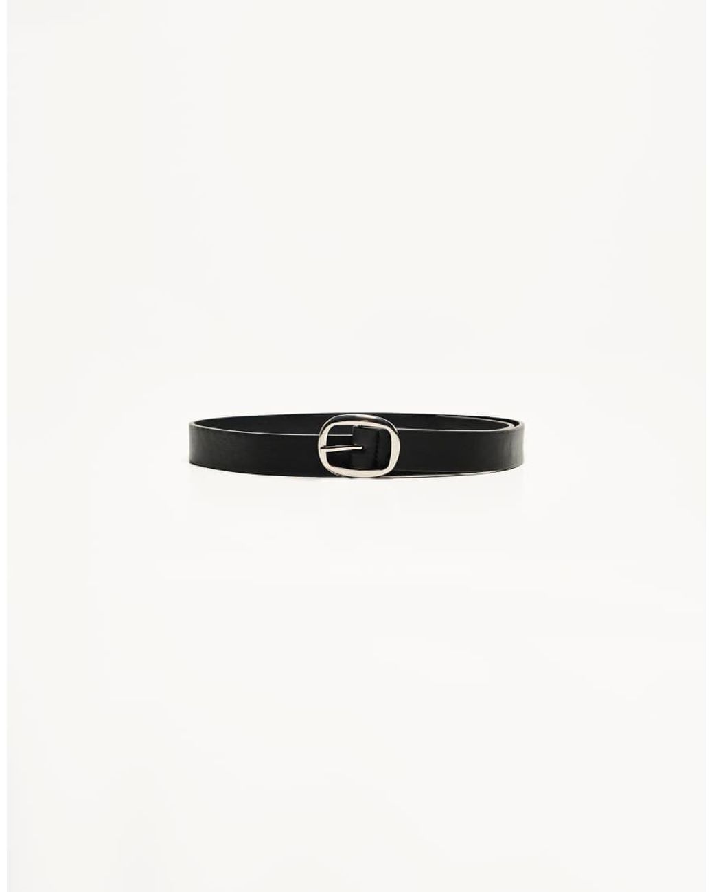 Bershka Black Thin Faux Leather Belt