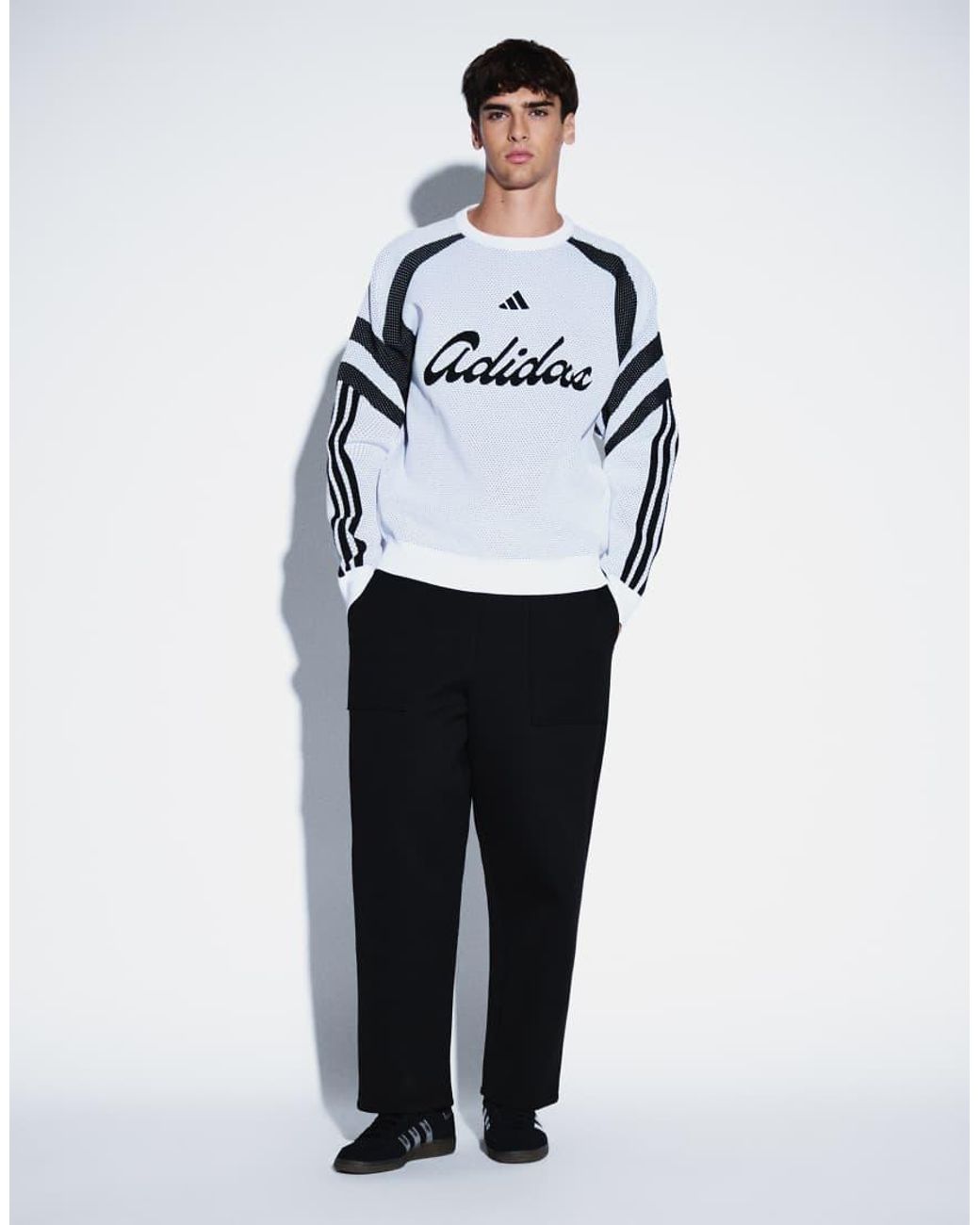 Adidas Originals White Adidas Sportswear Knitted Logo Jumper