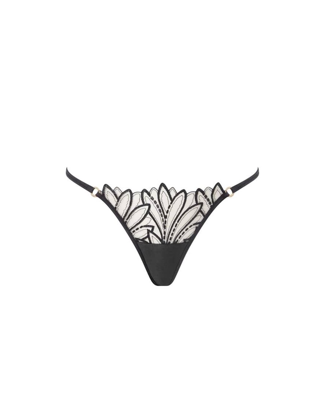 Bluebella Black Pavlina Floral Embroidered Thong