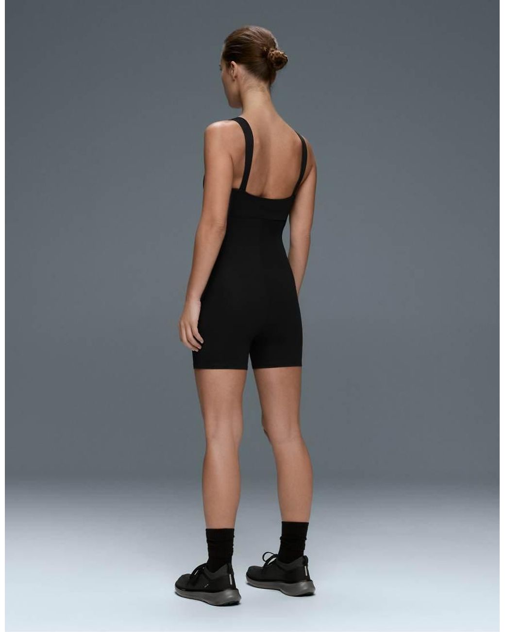 Oysho Black Comfortlux Sweetheart Neckline Short Jumpsuit