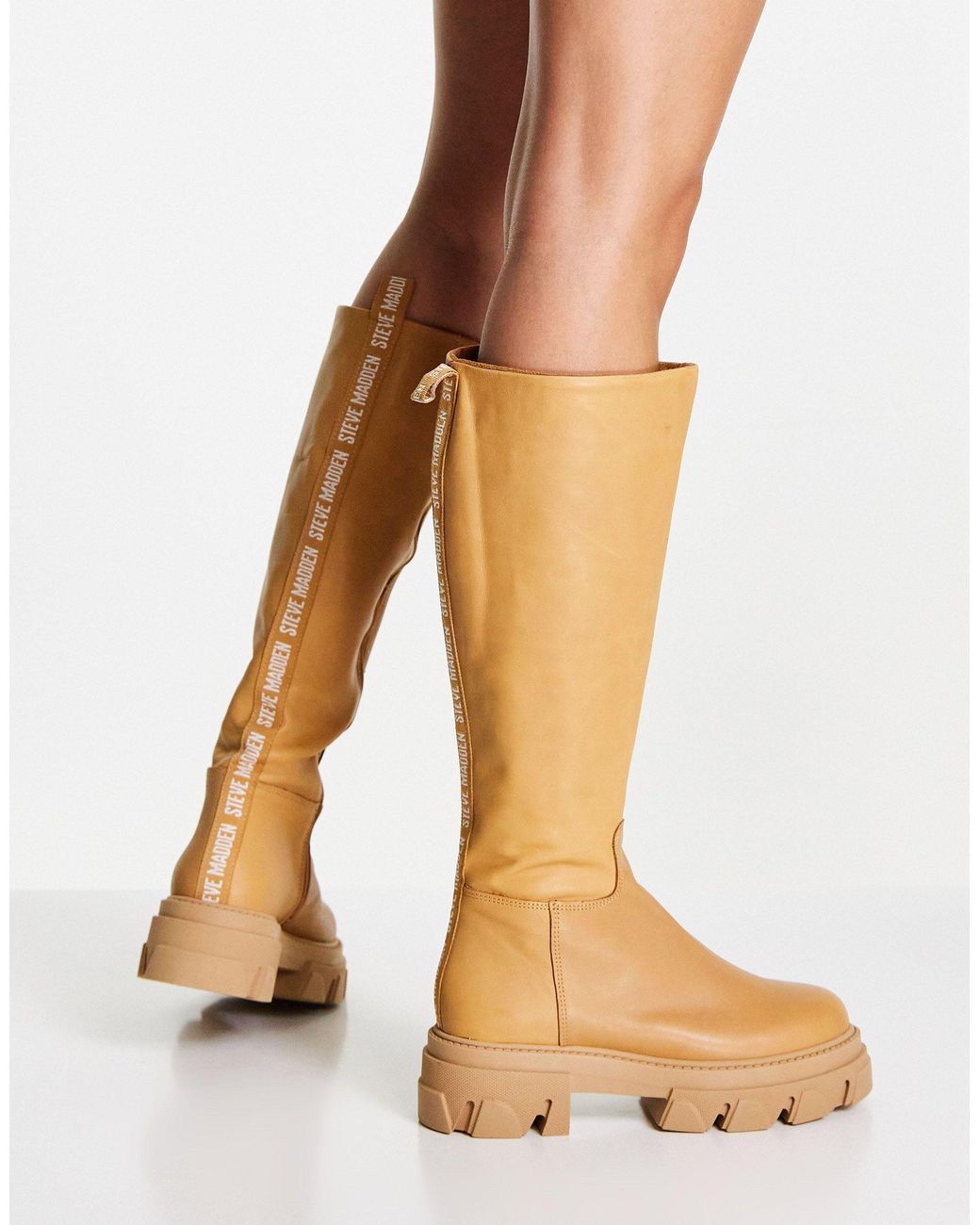 Steve Madden Mana Leather Knee High Boots Lyst UK