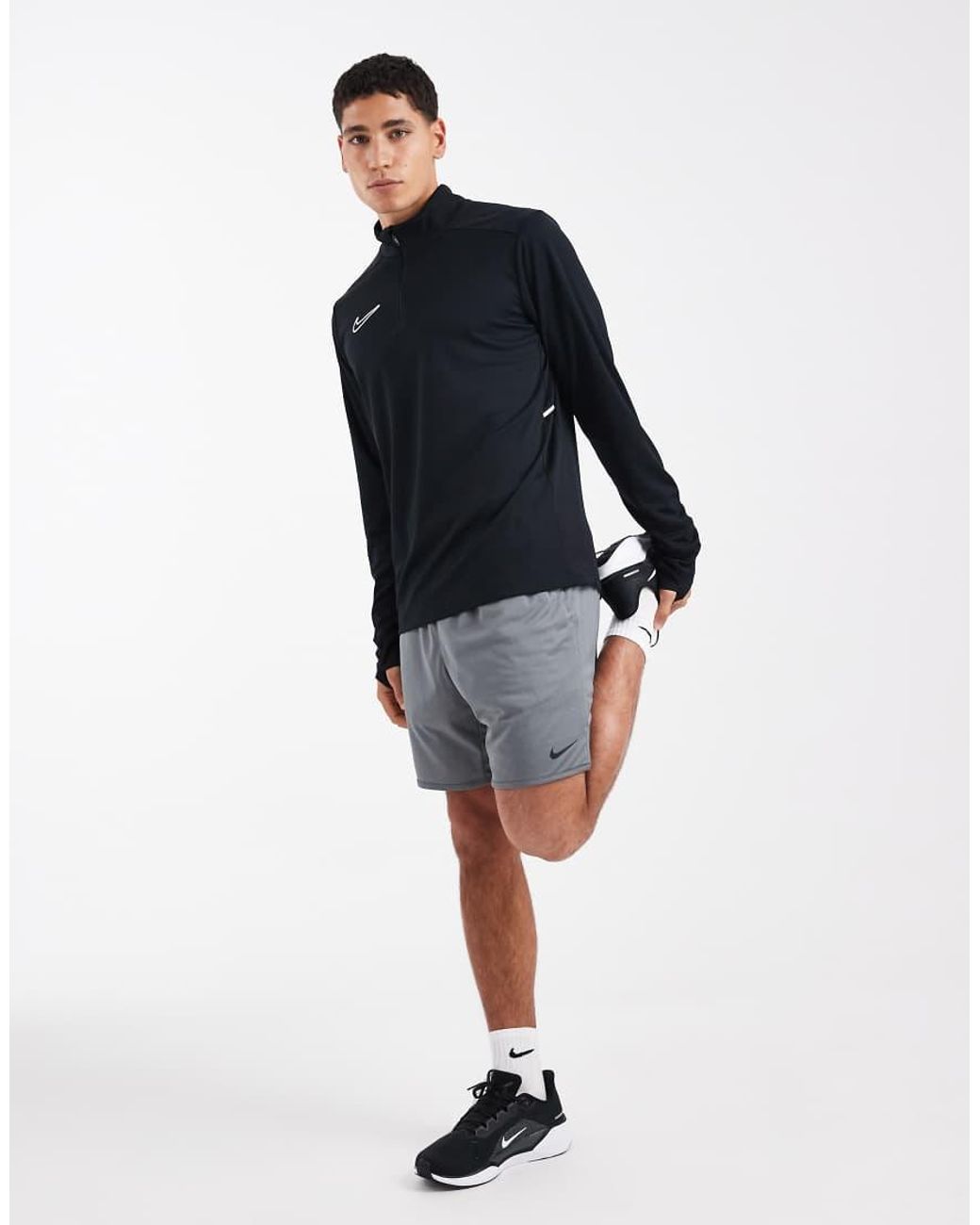 Nike Football Blue Academy Dri-Fit Half Zip Long Sleeve Top for men