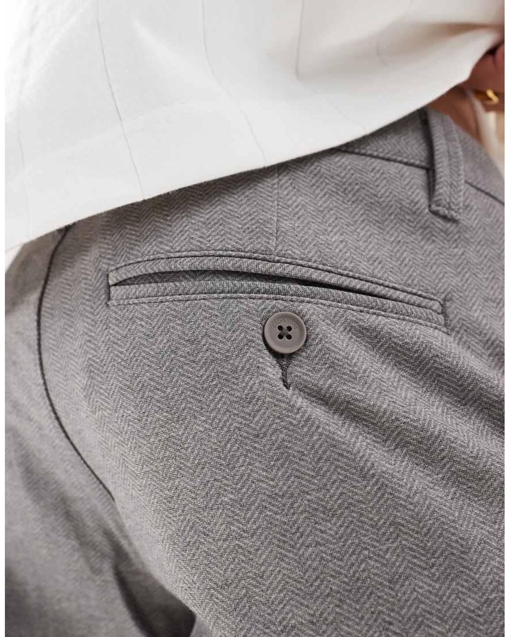Only & Sons White Smart Tapered Fit Trouser for men
