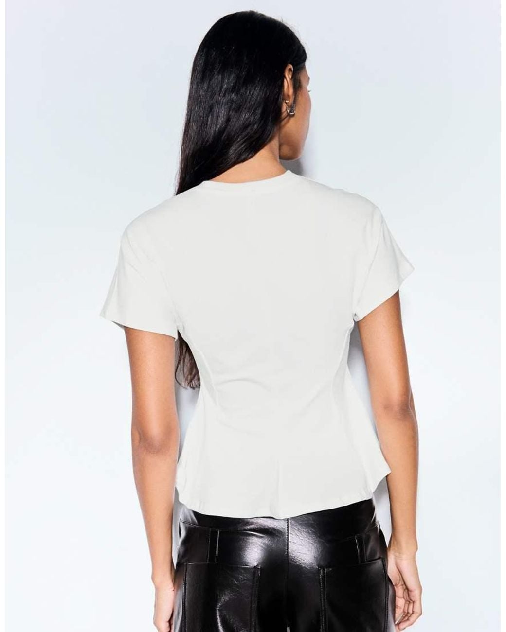 Bershka White Short Sleeve Peplum T-shirt