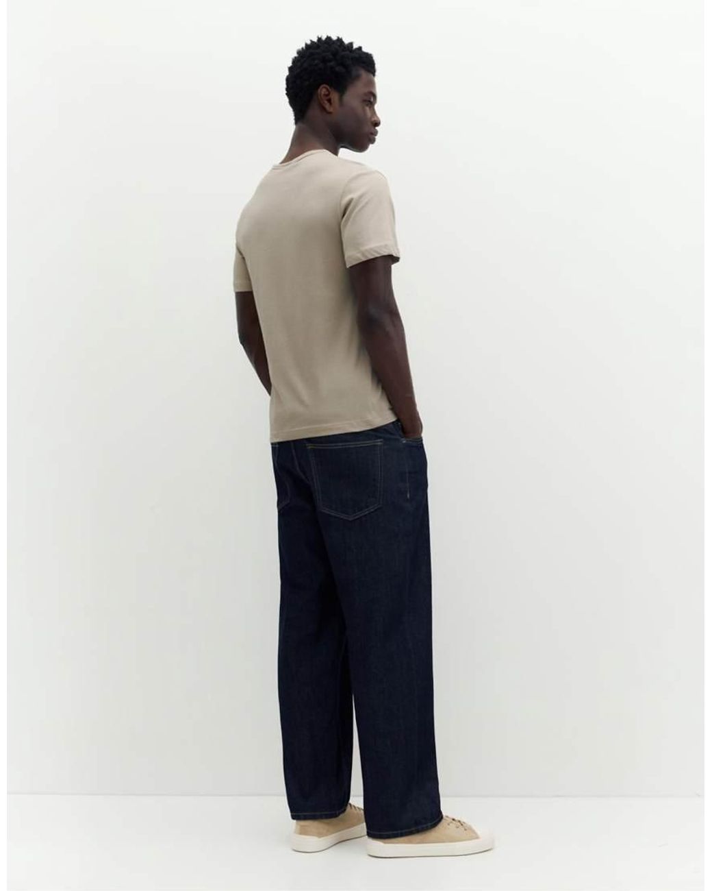 T-Shirt Basic Slim Sabbia di Pull&Bear in Natural da Uomo